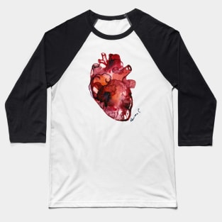 Anatomical Heart Watercolor Baseball T-Shirt